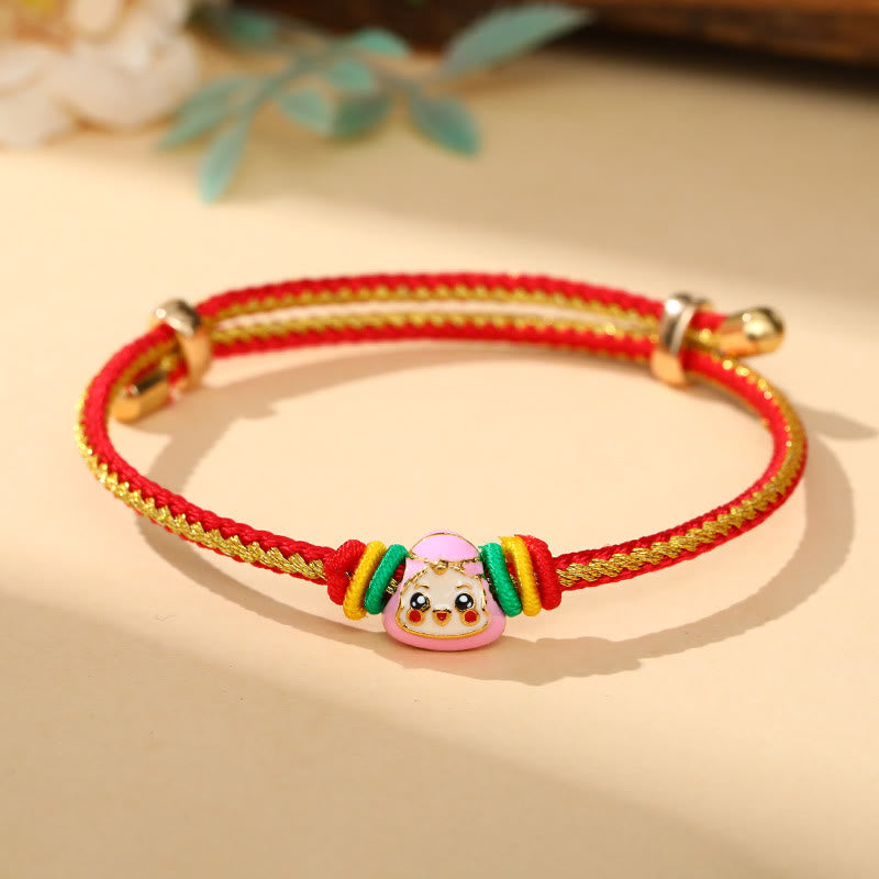 Bracelet porte-bonheur en corde colorée à motif Zongzi pour adultes et enfants