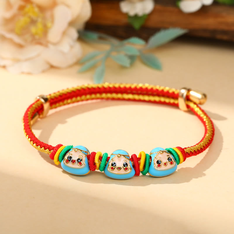 Bracelet porte-bonheur en corde colorée à motif Zongzi pour adultes et enfants