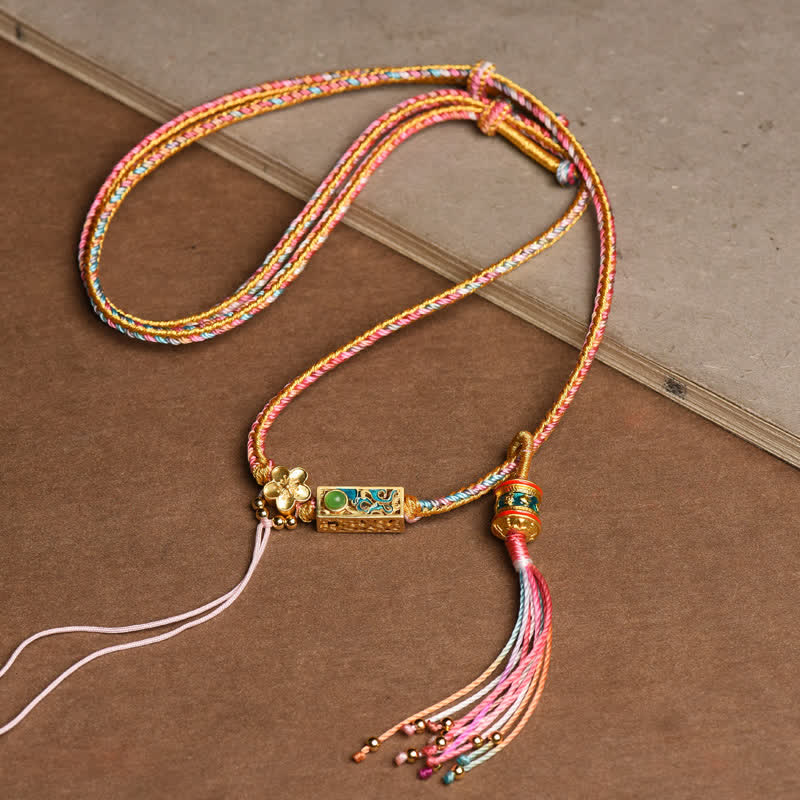 Collier spirituel en cuivre coloré pour la richesse