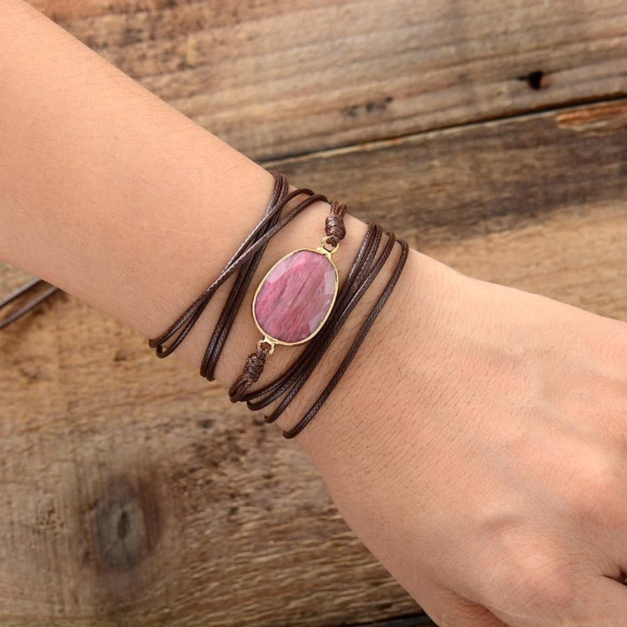 Bracelet de guérison en rhodonite pleine de compassion