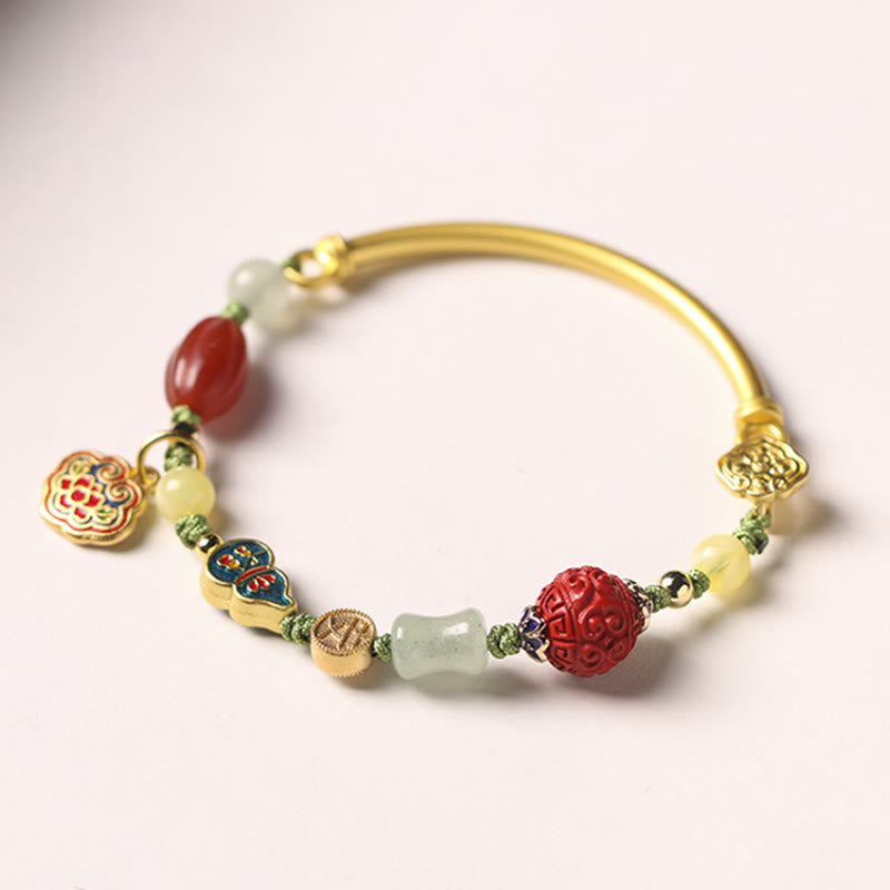 Bracelet de richesse en cuivre avec nuages de bon augure pour la chance et la prospérité