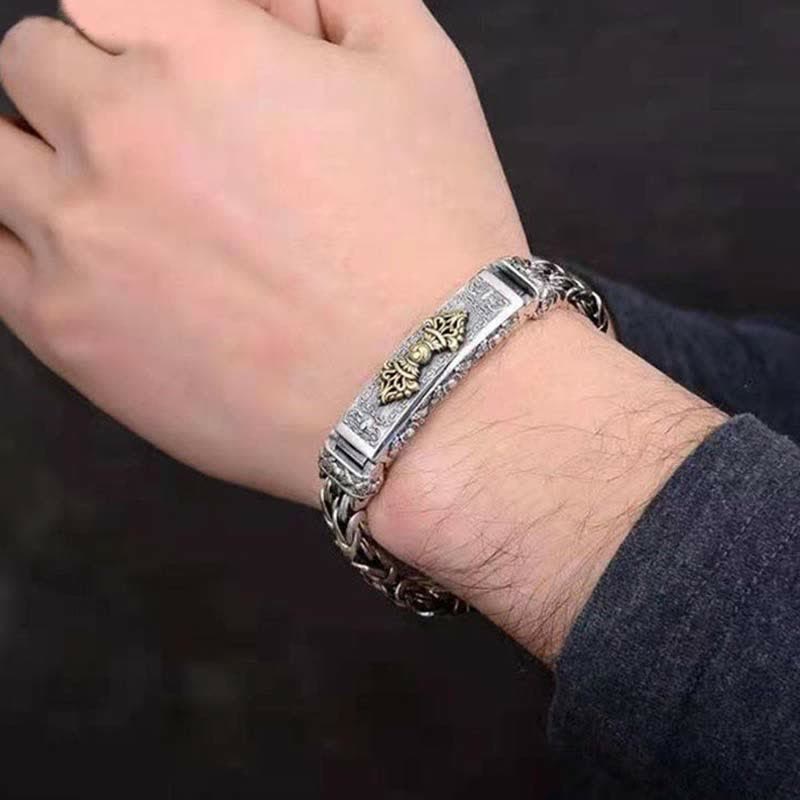 Bracelet d'équilibre en cuivre avec motif Vajra Dorje tressé torsadé