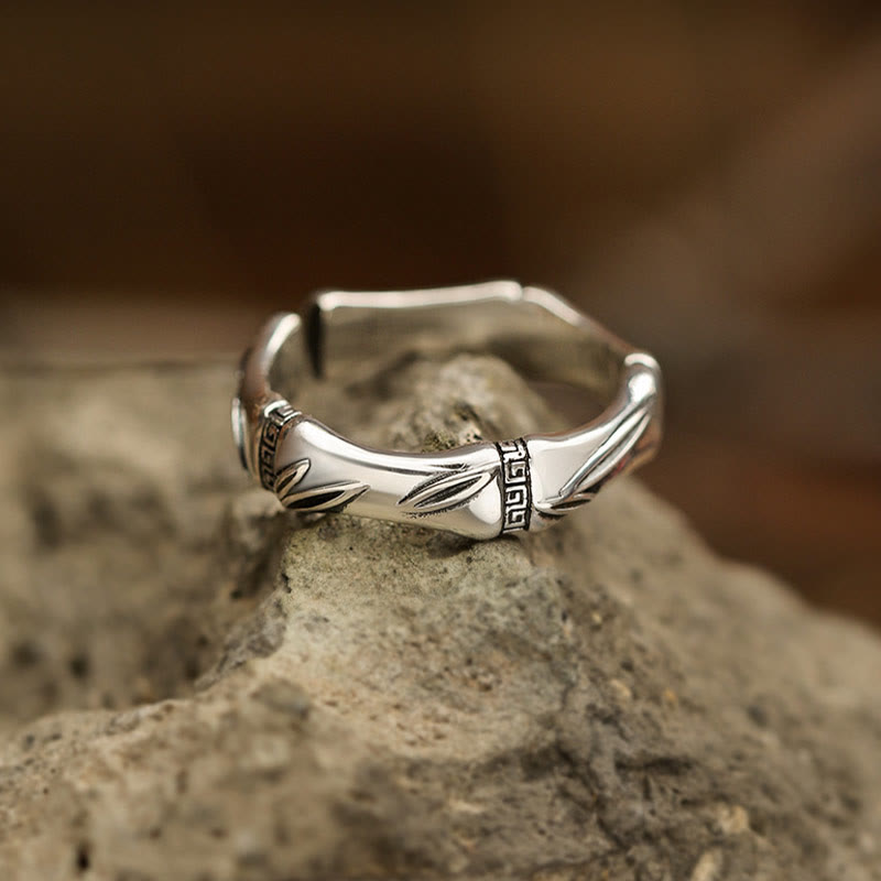 Bague spirituelle en cuivre et bambou pour la chance et la richesse