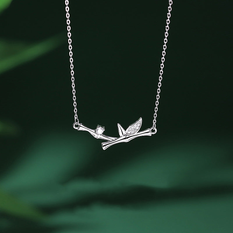 Collier spirituel en feuille de bambou en cuivre pour la richesse et la croissance