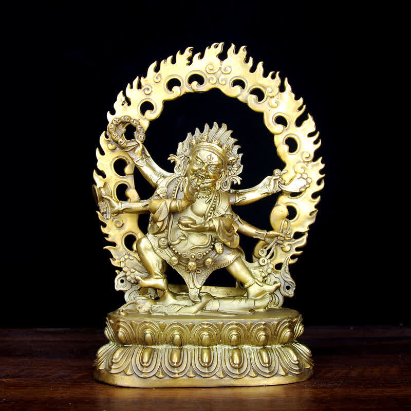 Statue de Bouddha en cuivre Mahakala Bodhisattva Figurine de compassion