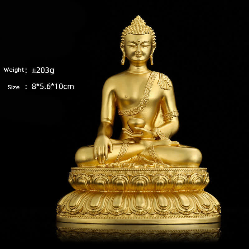 Statue de Bouddha en cuivre | Figurine de Bouddha de médecine Shakyamuni Amitabha