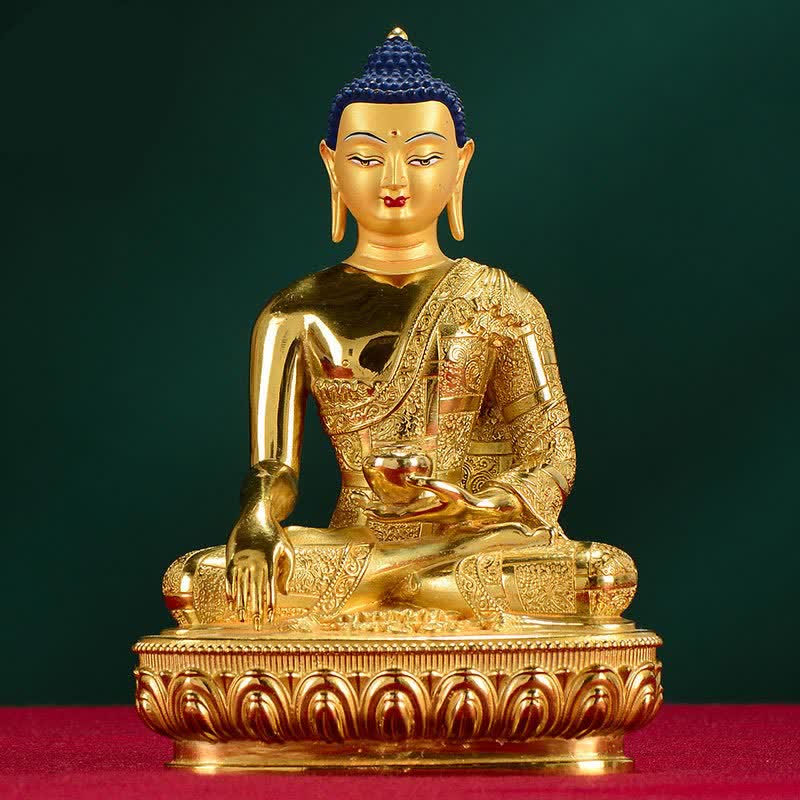 Statue de Bouddha en cuivre Figurine Shakyamuni 16,5 cm Illumination