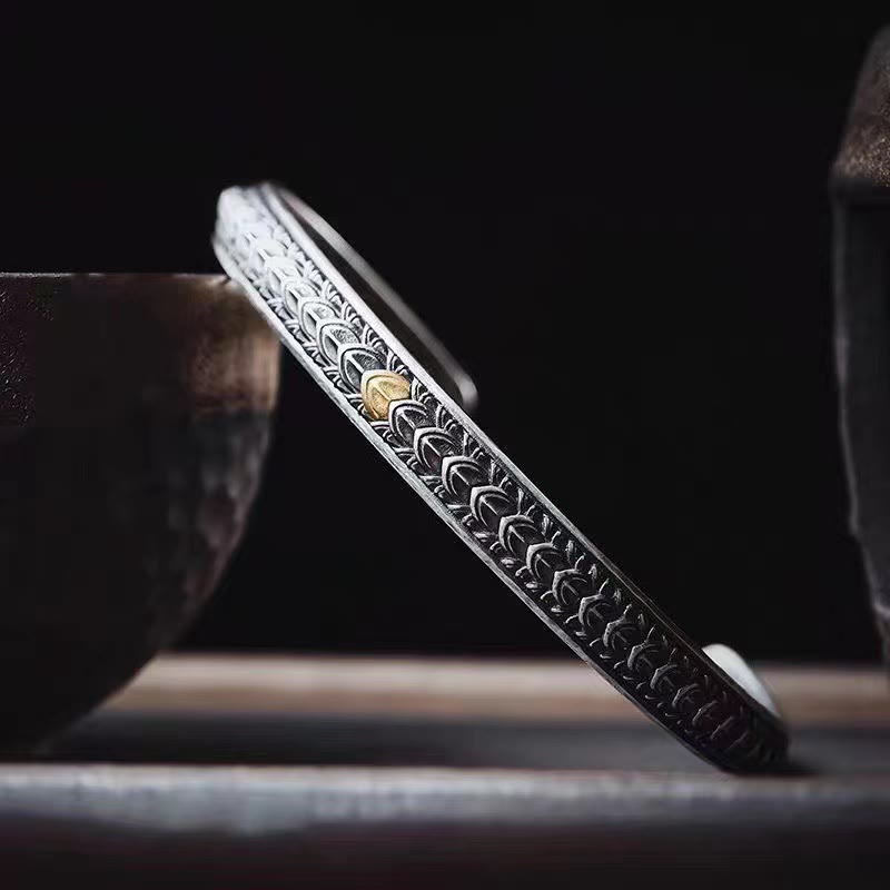 Bracelet porte-bonheur en écailles de dragon en cuivre réglable 55-60 mm