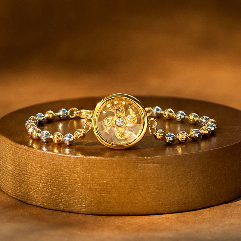 Bracelet Feng Sheng Shui Qi Moulin à Vent en Cuivre pour la Protection