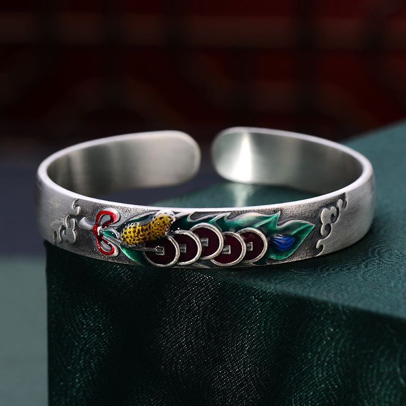 Bracelet de protection Feng Shui en cuivre avec cinq pièces impériales