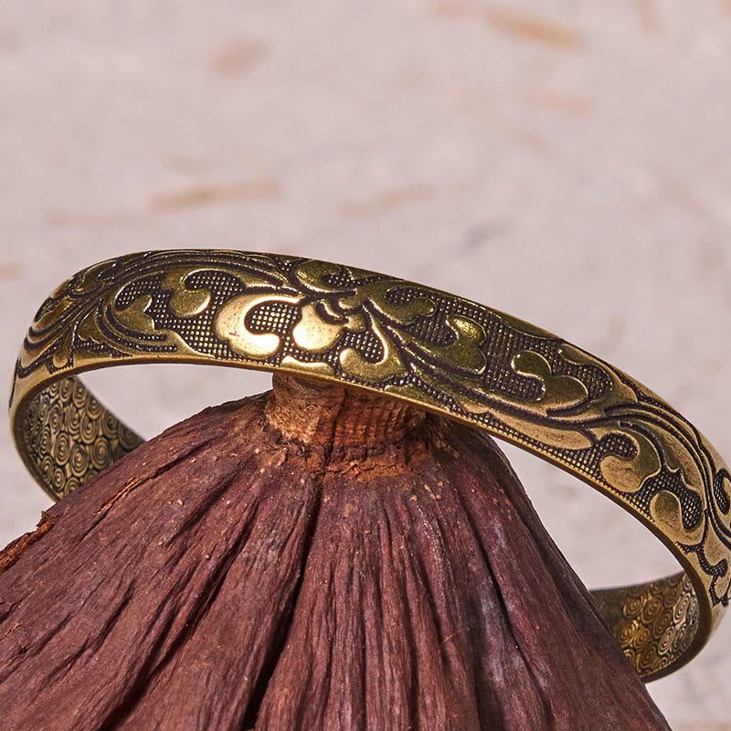 Bracelet manchette réglable Copper Flowers Balance Self Care