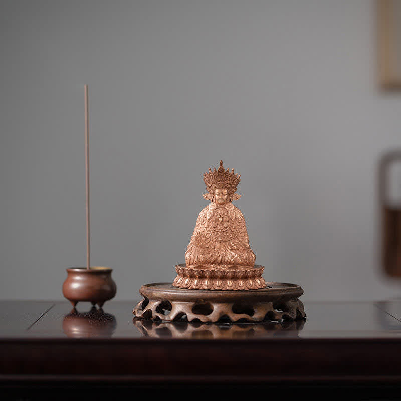 Statue de Bouddha Shakyamuni en cuivre faite à la main 10 cm Compassion
