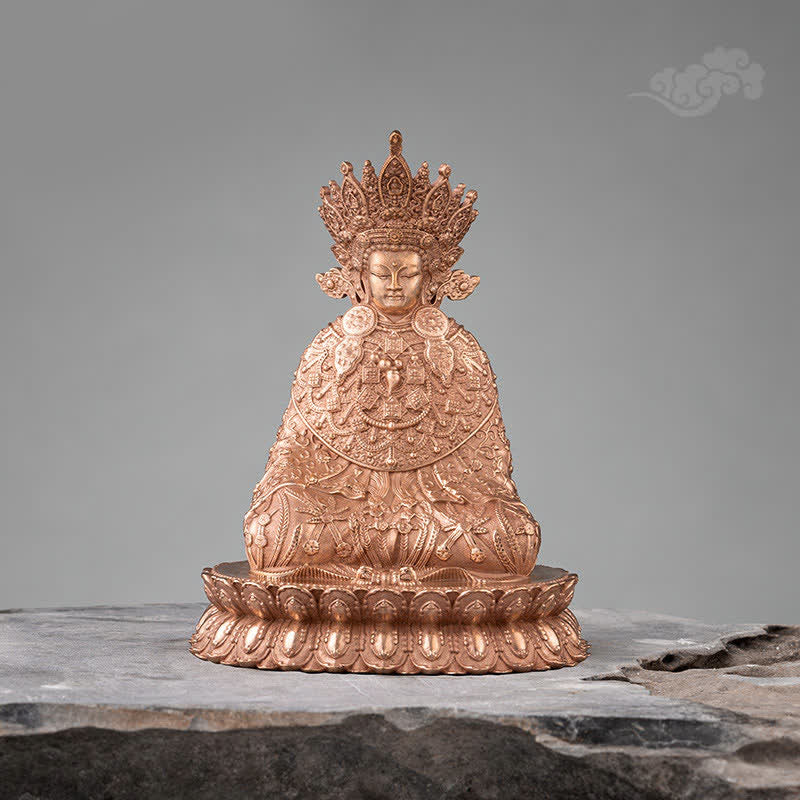 Statue de Bouddha Shakyamuni en cuivre faite à la main 10 cm Compassion