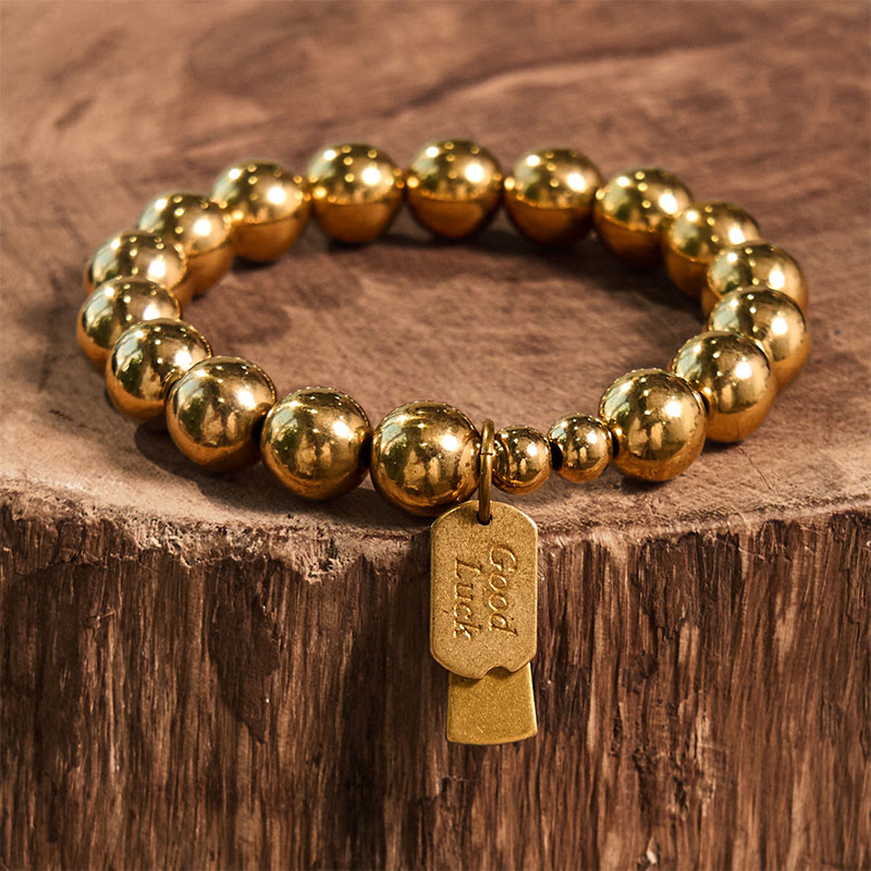 Bracelet de guérison en cuivre, perles de 10 mm pour l'équilibre et la chance
