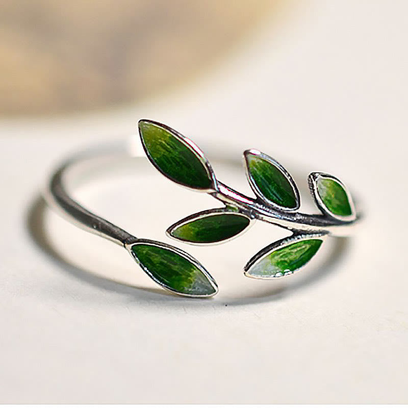Bague de richesse réglable en feuilles de cuivre
