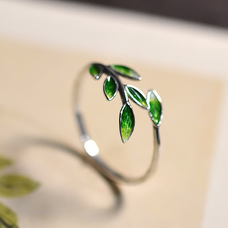 Bague de richesse réglable en feuilles de cuivre