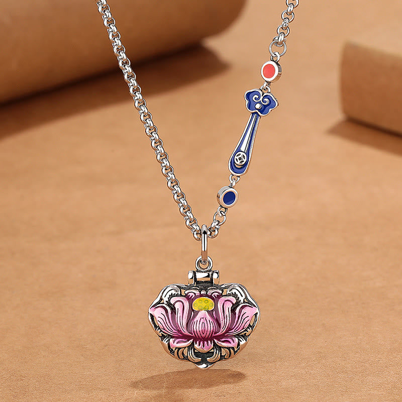 Collier Lotus en cuivre pour la chance et les nouveaux départs - Unisexe