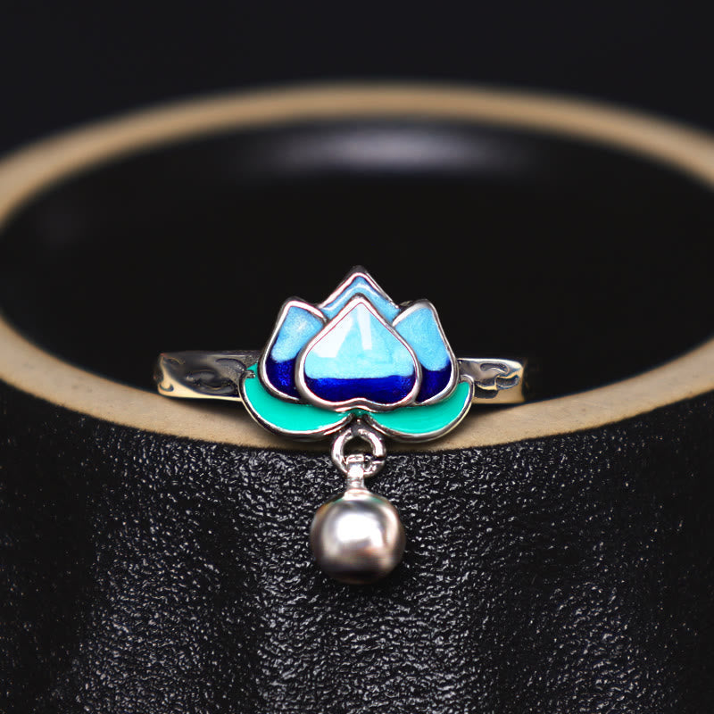 Bague Lotus en cuivre | Symbole d'illumination ajustable
