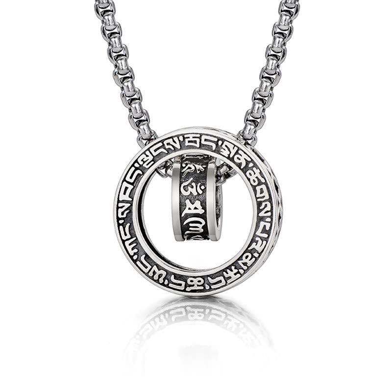 Collier pendentif en cuivre Om Mani Padme Hum pour la paix et la pureté