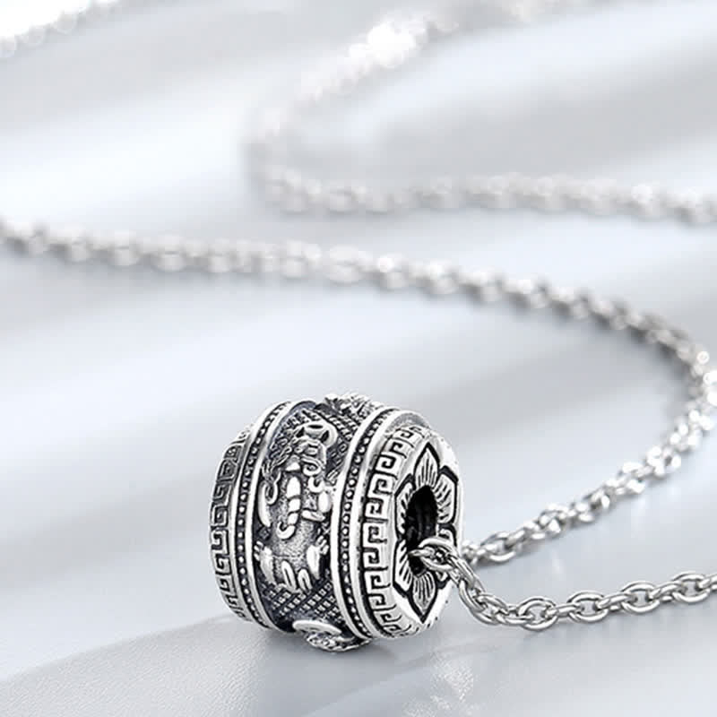 Collier pendentif rotatif Pixiu en cuivre pour la chance et la richesse