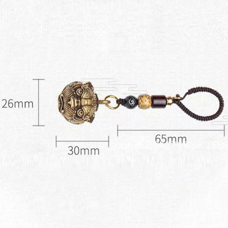 Porte-clés Pixiu en cuivre – Talisman de chance et de protection
