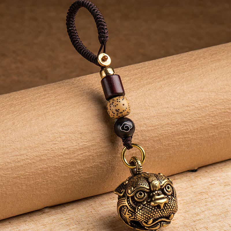 Porte-clés Pixiu en cuivre – Talisman de chance et de protection