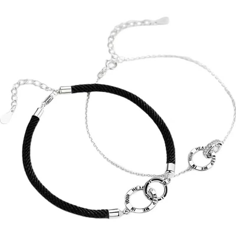 Bracelet spirituel en cuivre | Cercles entrelacés pour couple de guérison