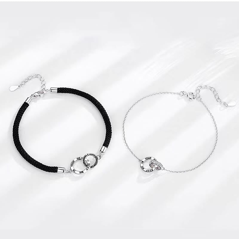 Bracelet spirituel en cuivre | Cercles entrelacés pour couple de guérison