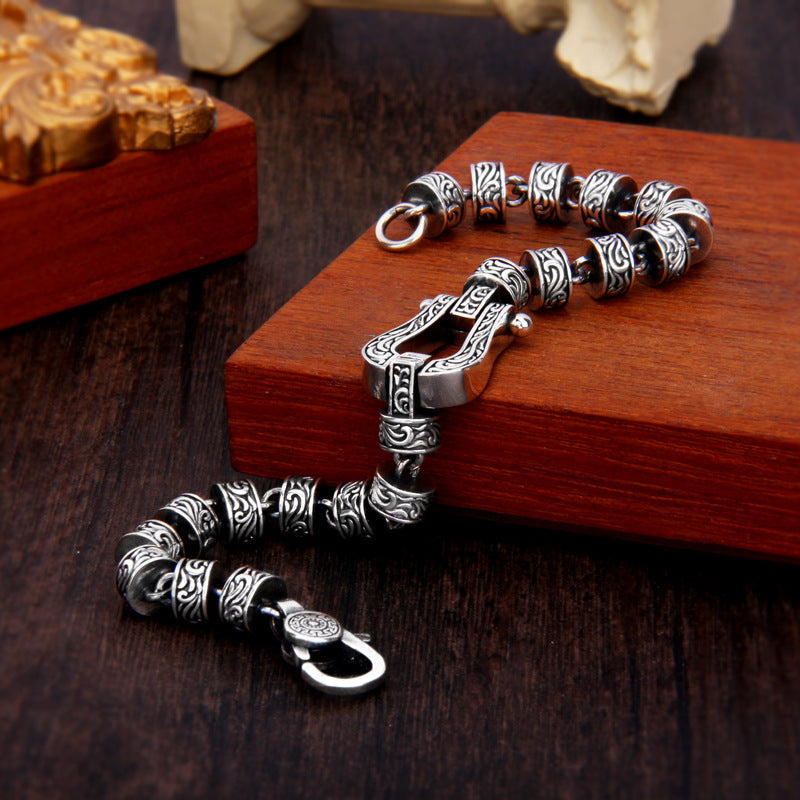Bracelet spirituel en cuivre avec boucle porte-bonheur de la dynastie Tang, 18 cm