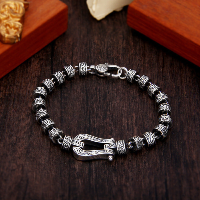 Bracelet spirituel en cuivre avec boucle porte-bonheur de la dynastie Tang, 18 cm