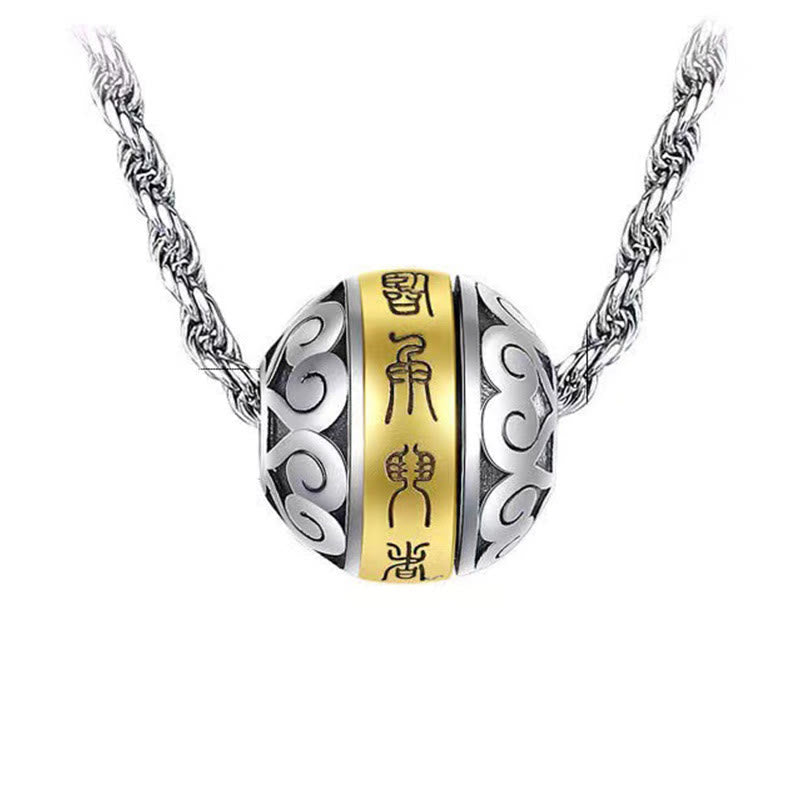 Collier d'équilibre taoïste en cuivre avec mantra à neuf caractères