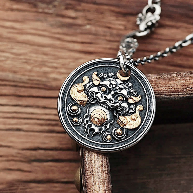 Collier spirituel amulette tibétaine Kirtimukha en cuivre