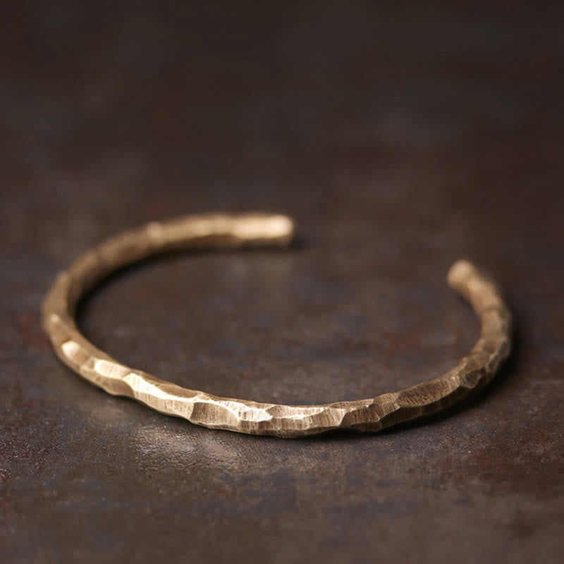 Bracelet manchette tibétain porte-bonheur en cuivre 63 mm unisexe spirituel
