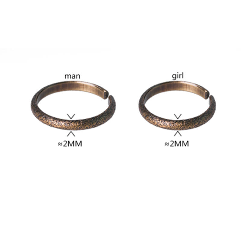 Bague de couple porte-bonheur réglable vintage tibétaine en cuivre