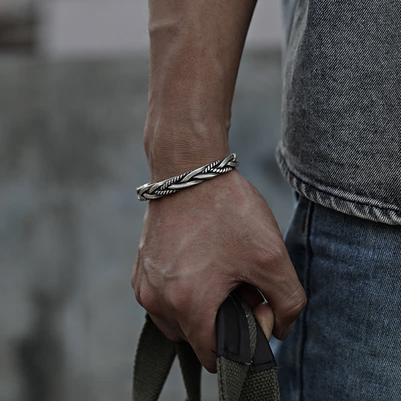 Bracelet spirituel tressé en cuivre pour l'équilibre