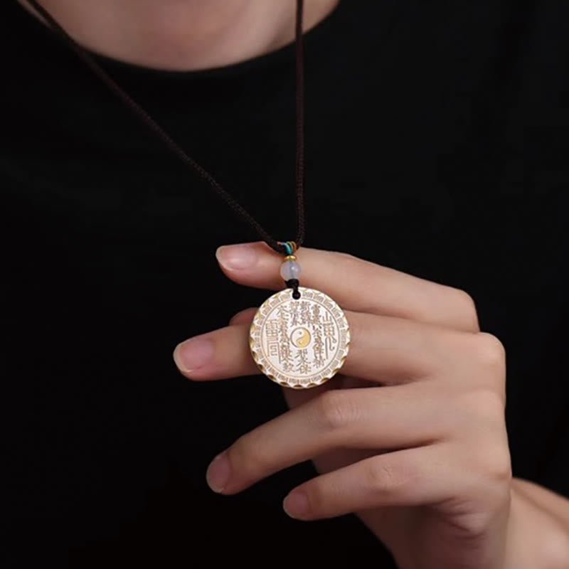 Collier en cuivre Yin Yang Bagua Mountain Ghost pour dépenser de l'argent