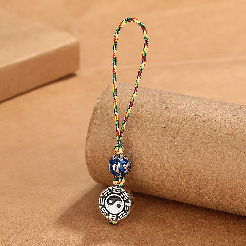 Porte-clés Bagua en cuivre avec symbole Yin Yang pour l'harmonie et l'équilibre