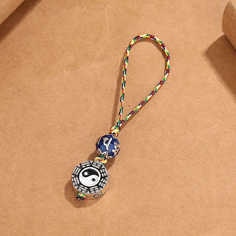 Porte-clés Bagua en cuivre avec symbole Yin Yang pour l'harmonie et l'équilibre