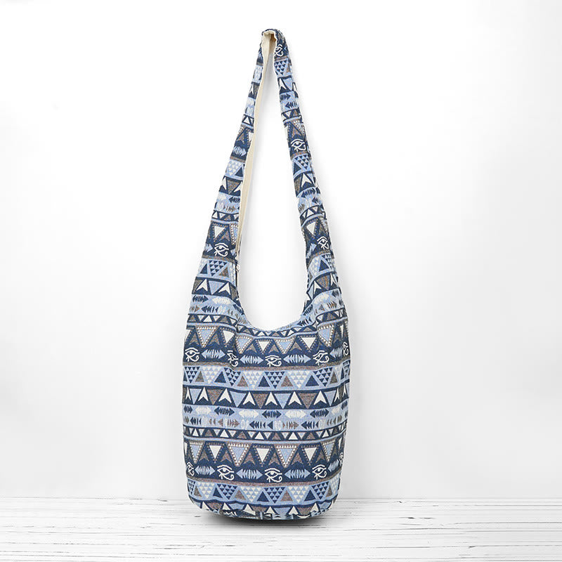 Sac bandoulière à rayures en coton pour tapis de yoga