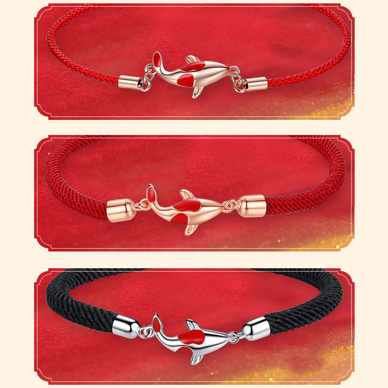 Bracelet couple poisson koï pour chance, richesse et protection