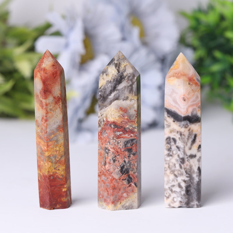Crazy Agate Natural Crystal Healing Wand 2.4-4.5 inch