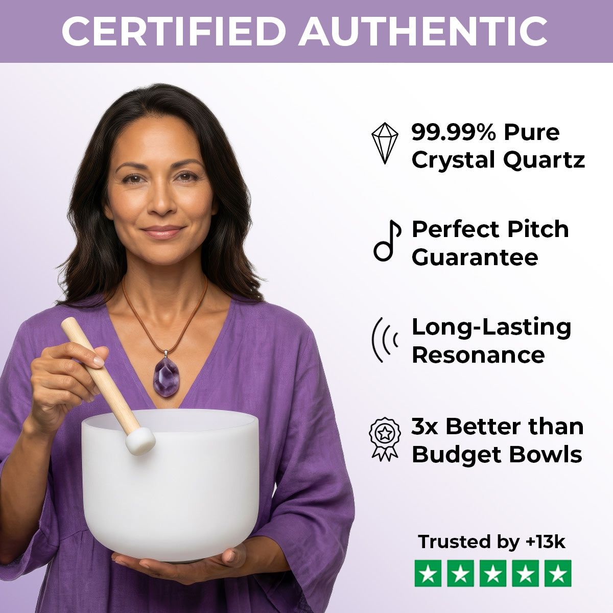 High C Note Crystal Singing Bowl for Meditation 6/7 inch - Product View