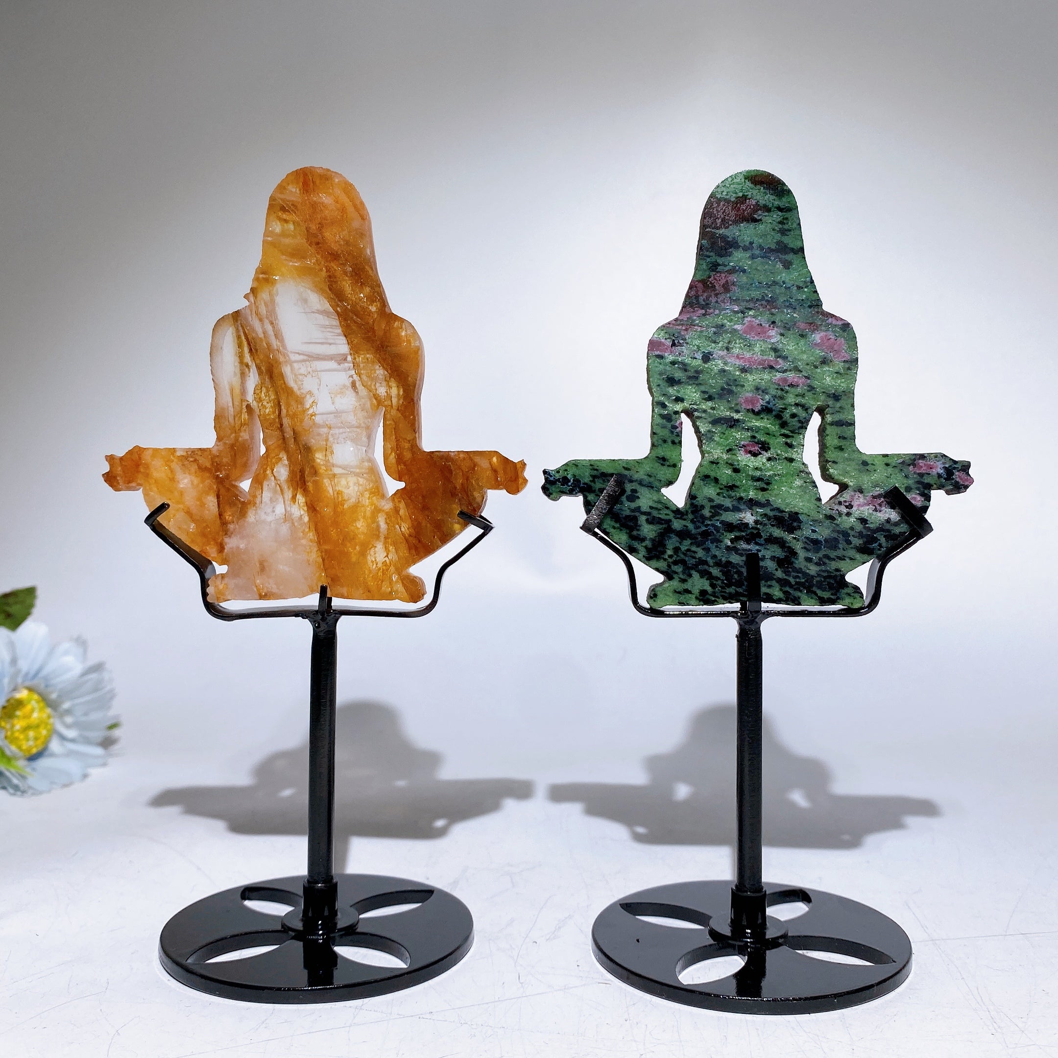 Crystal Goddess Carving with Stand 9.5cm Healing Figurine