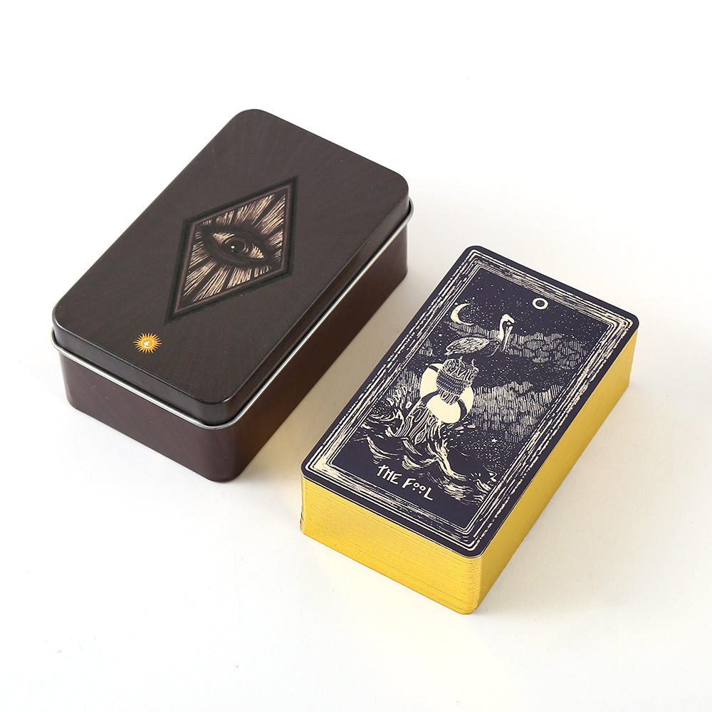 Crystal Healing Metal Box With Eye & Sun Design 10x6x4cm
