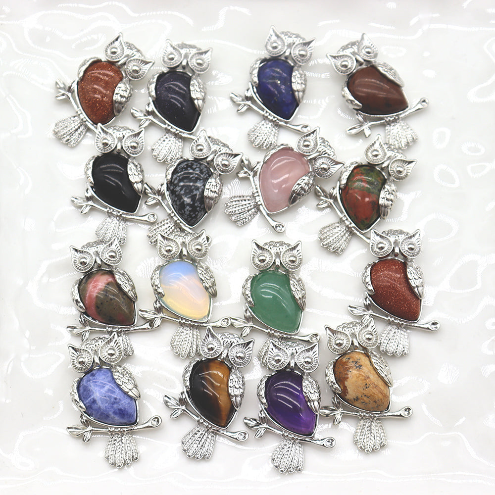 Pendentif hibou en cristal 3,5 cm améthyste et plus