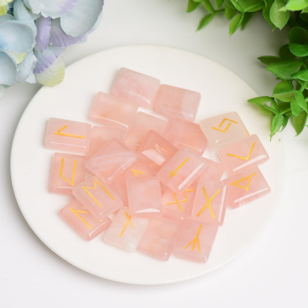 Ensemble de pierres de paume runiques en cristal - Healing Touchstones