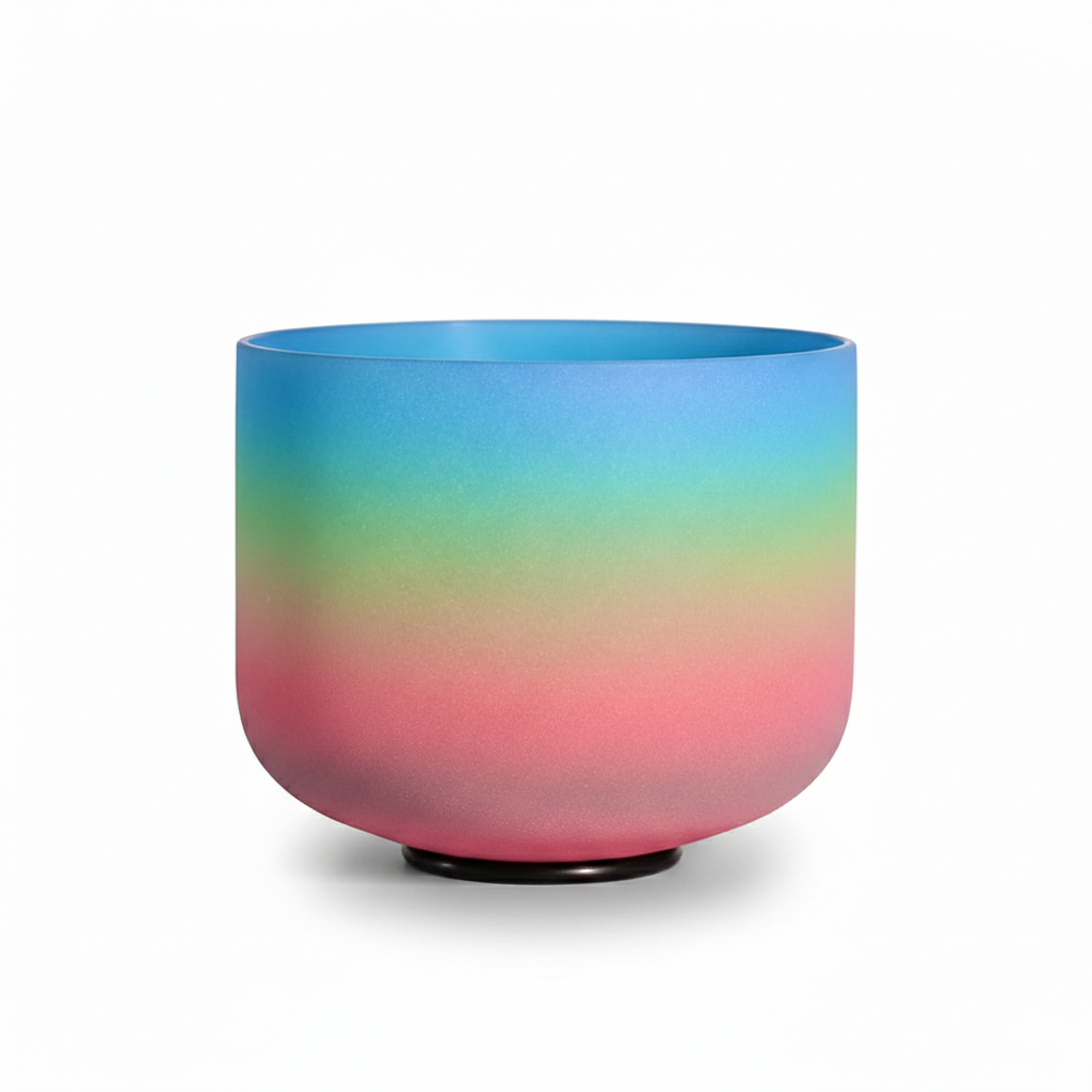 Bol chantant en cristal note sol arc-en-ciel - Chakra de la gorge