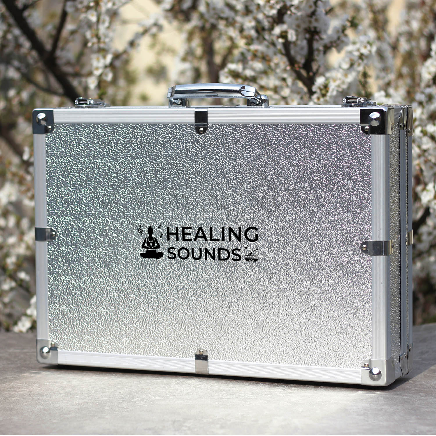 Jeu de diapasons en cristal transparent 432 Hz avec boîte - 13 pièces - 10 mm