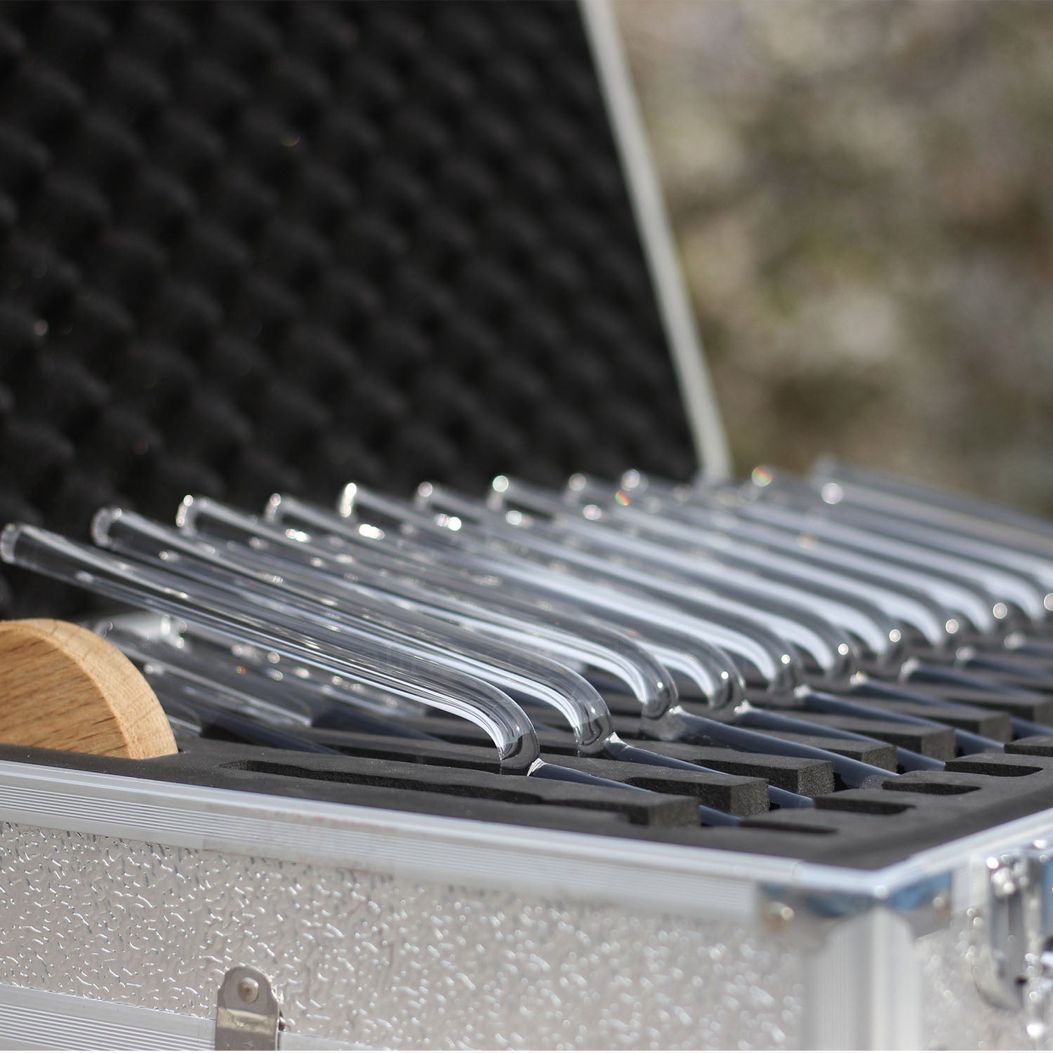 Jeu de diapasons en cristal transparent 432 Hz avec boîte - 13 pièces - 10 mm