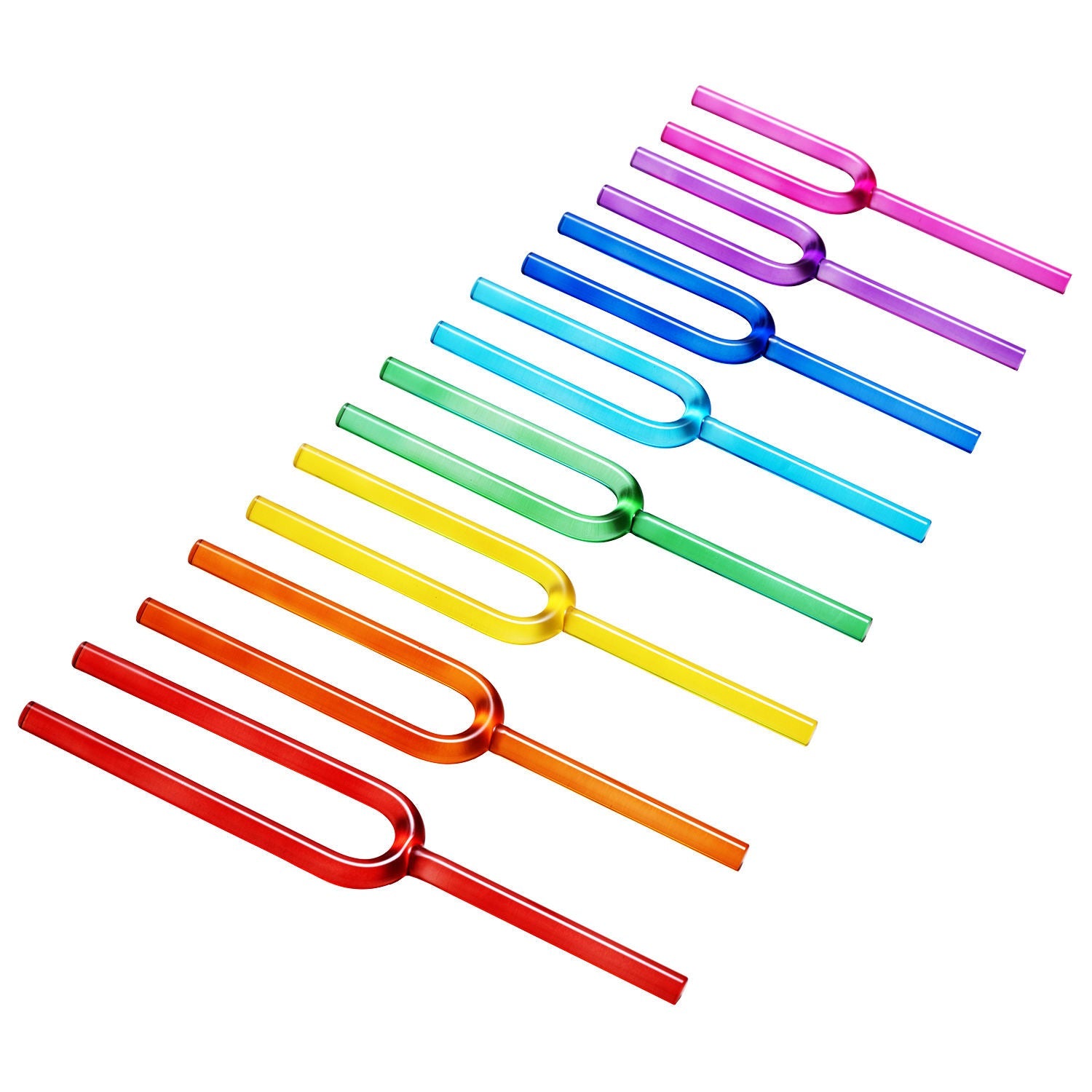 Ensemble de diapasons en cristal avec boîte - Ensemble de 8 chakras